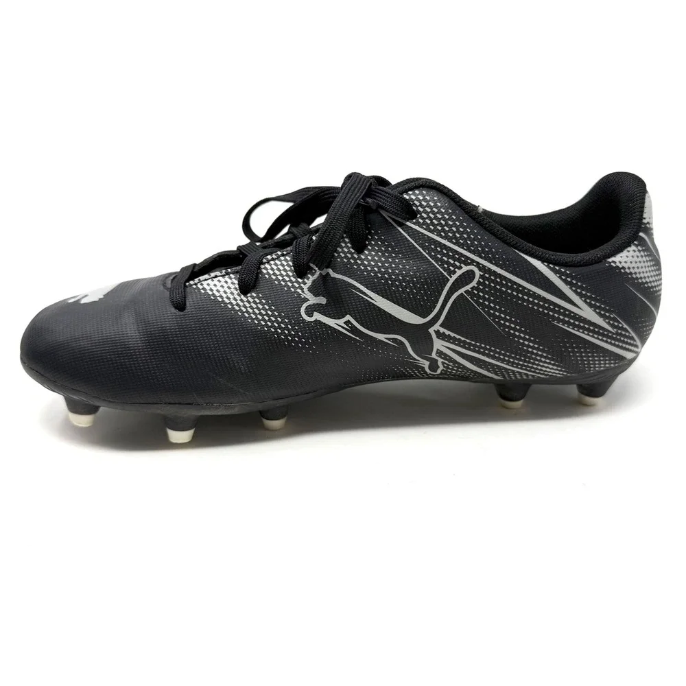 Puma Attancanto FG/AG Kids Soccer Cleats Black Silver 107480-01 Size 3.5Y